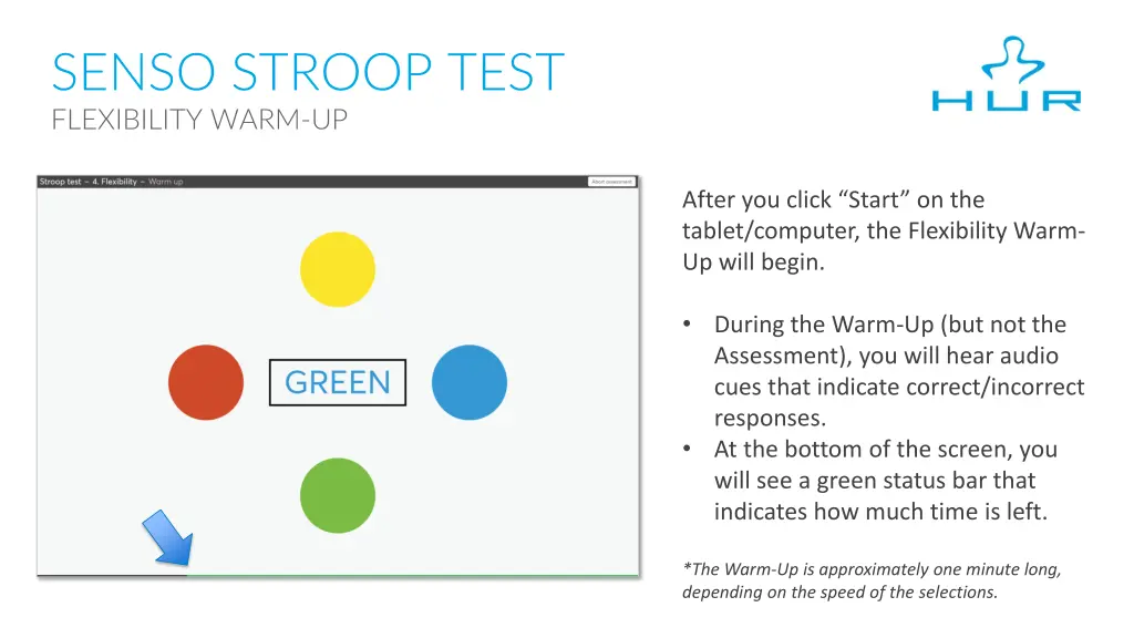 senso stroop test flexibility warm up 2
