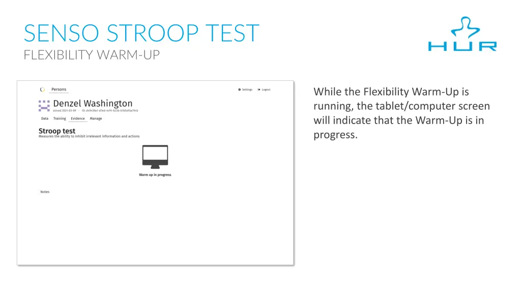 senso stroop test flexibility warm up 3