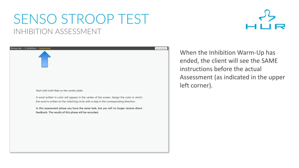 senso stroop test inhibition assessment