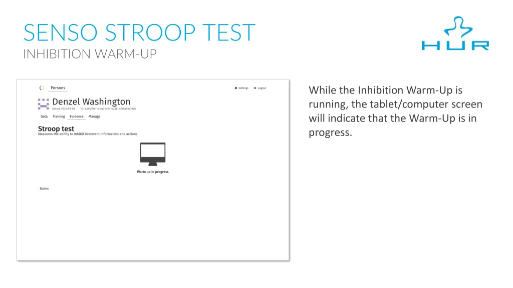 senso stroop test inhibition warm up 3