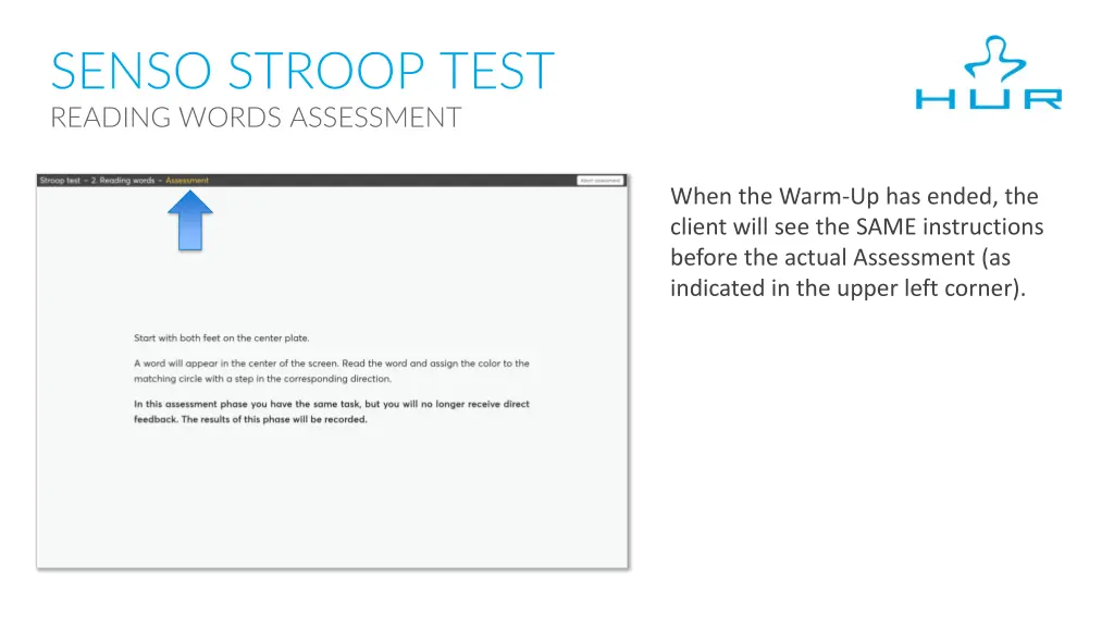 senso stroop test reading words assessment