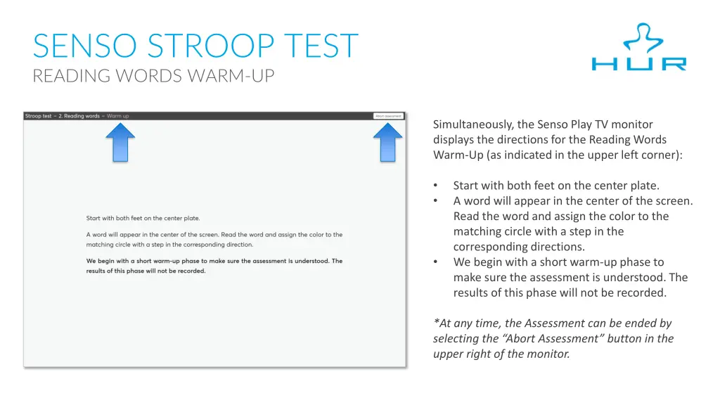 senso stroop test reading words warm up 1