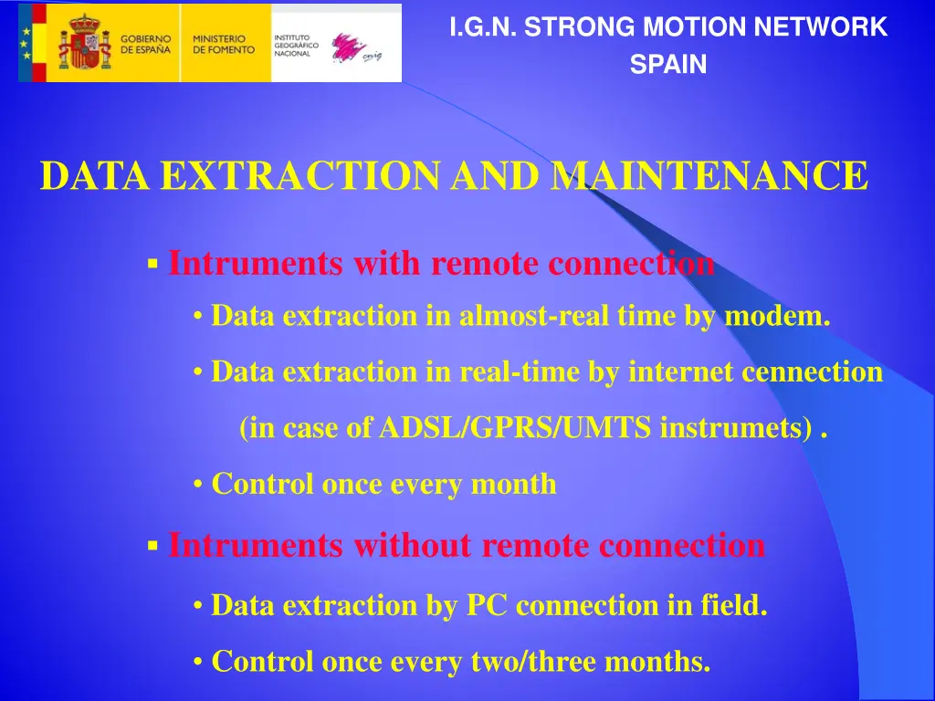 i g n strong motion network spain 1
