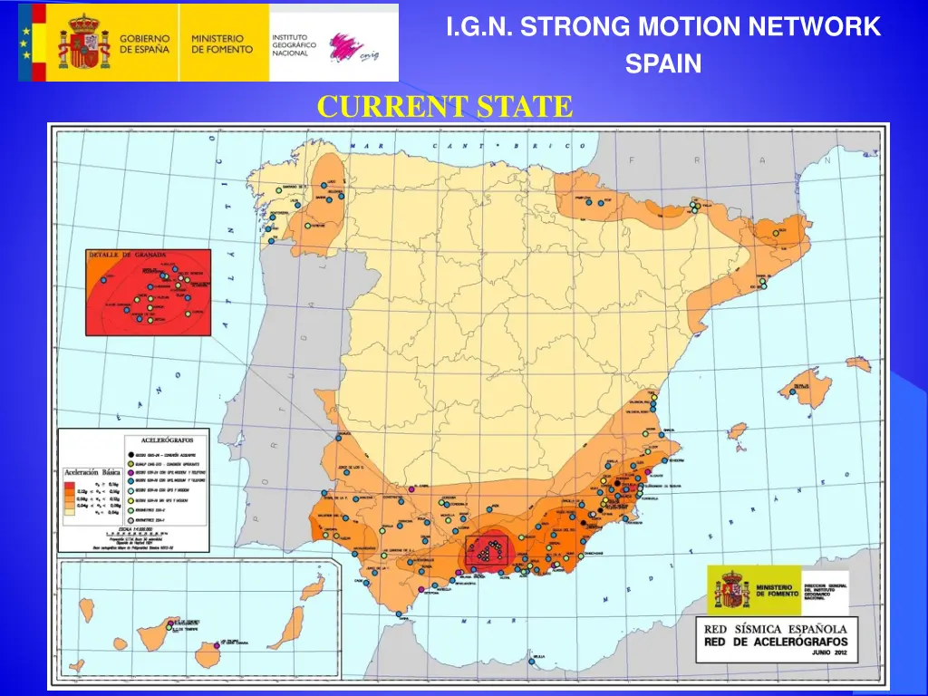 i g n strong motion network spain current state
