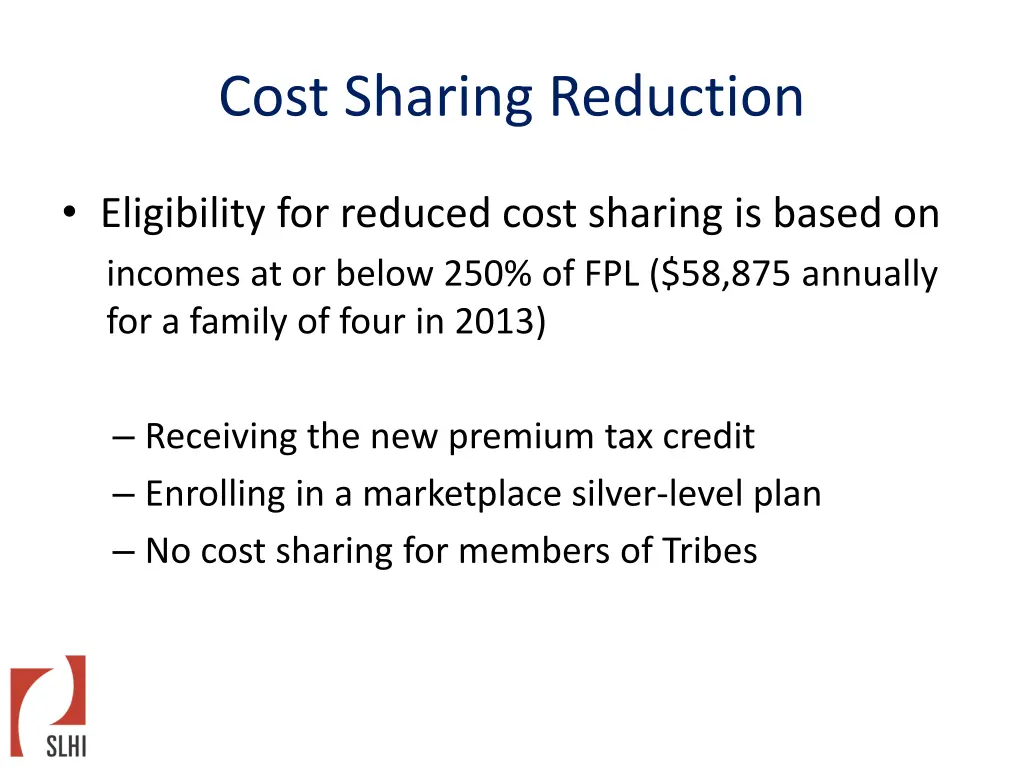 cost sharing reduction