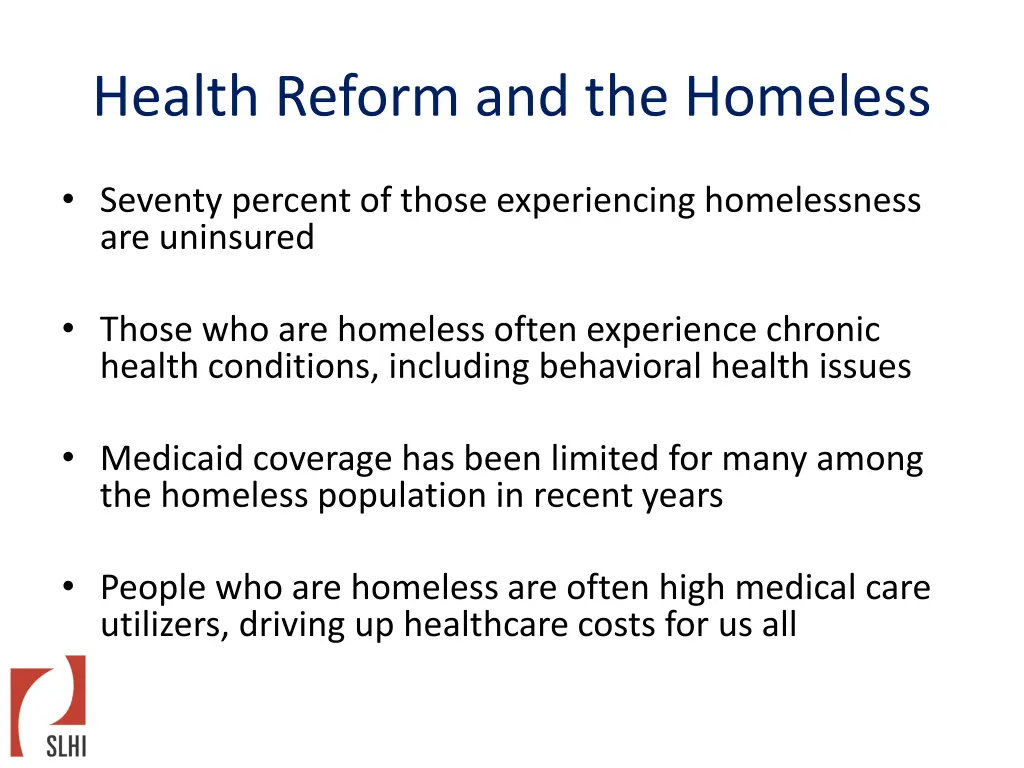 health reform and the homeless