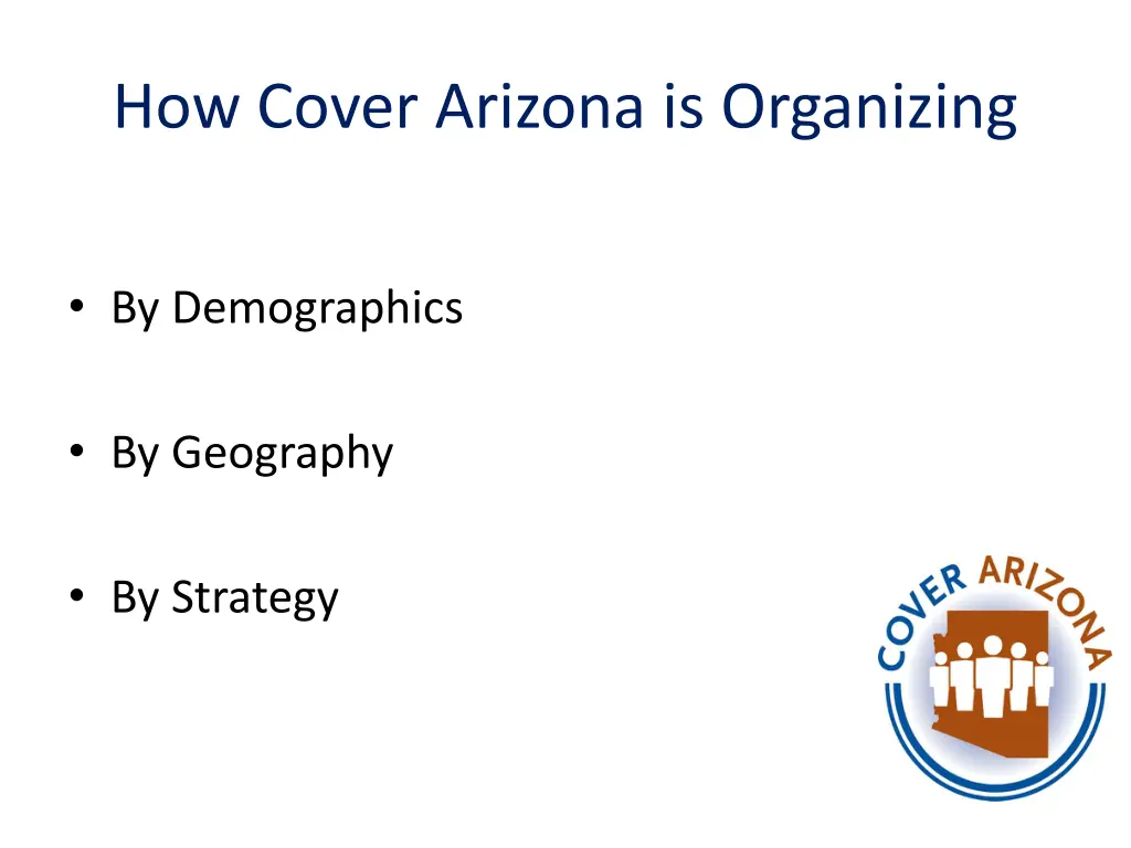 how cover arizona is organizing