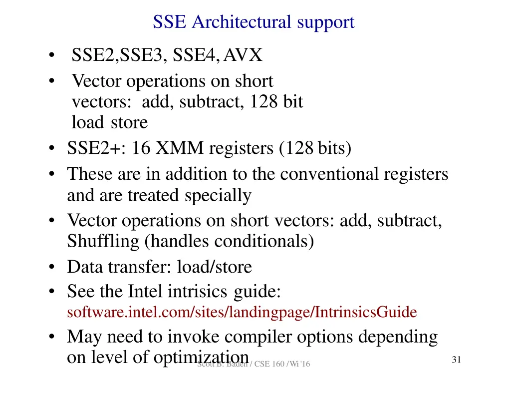 sse architectural support