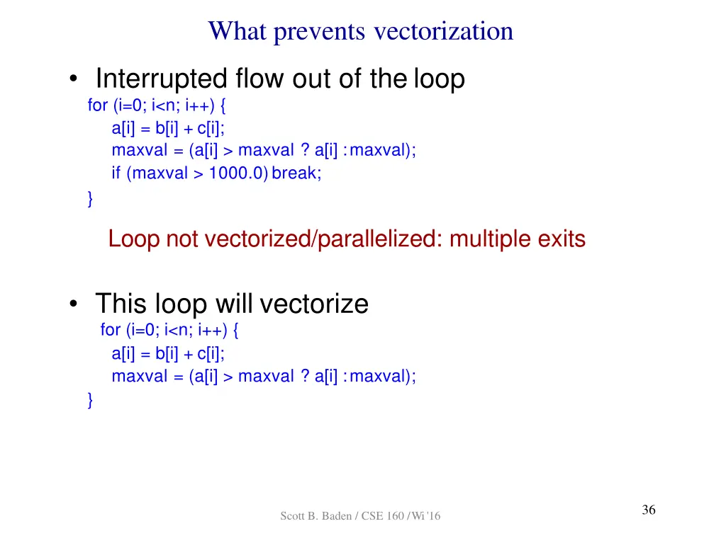 what prevents vectorization