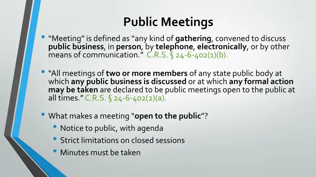 public meetings