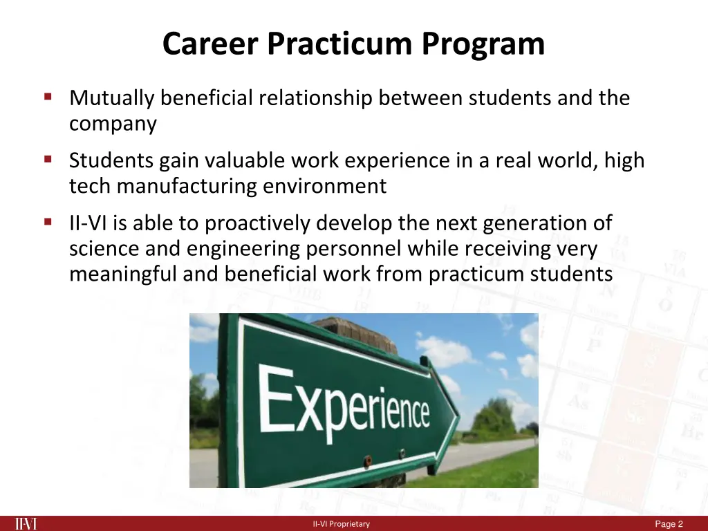 career practicum program