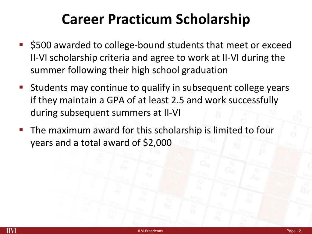 career practicum scholarship