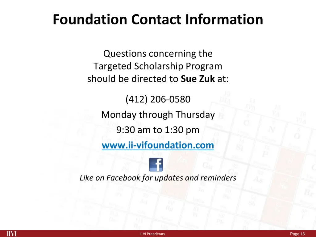 foundation contact information