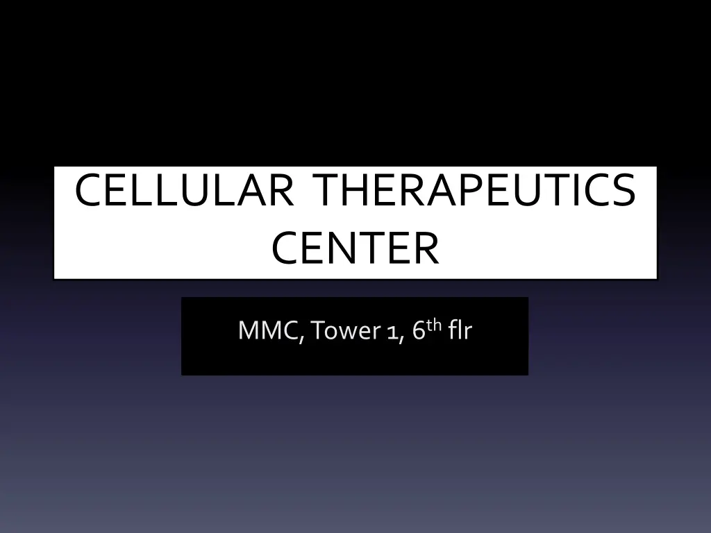 the cellular cellular therapeutics center