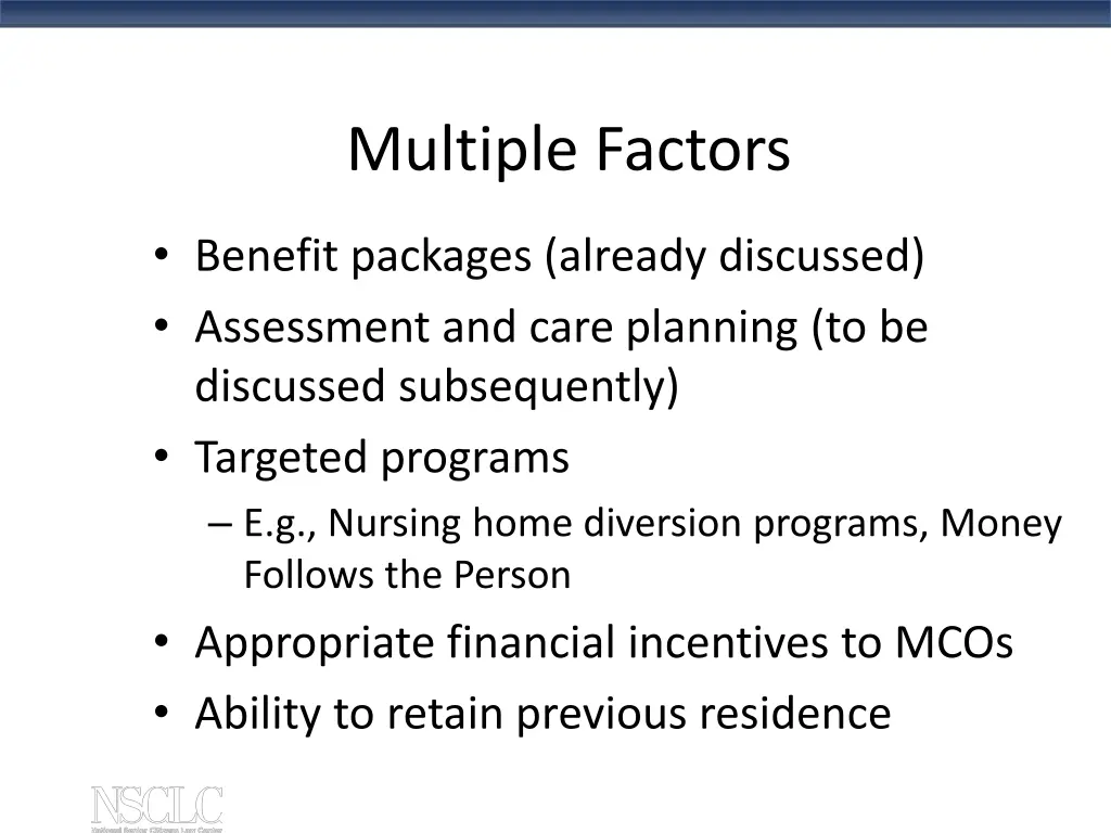 multiple factors