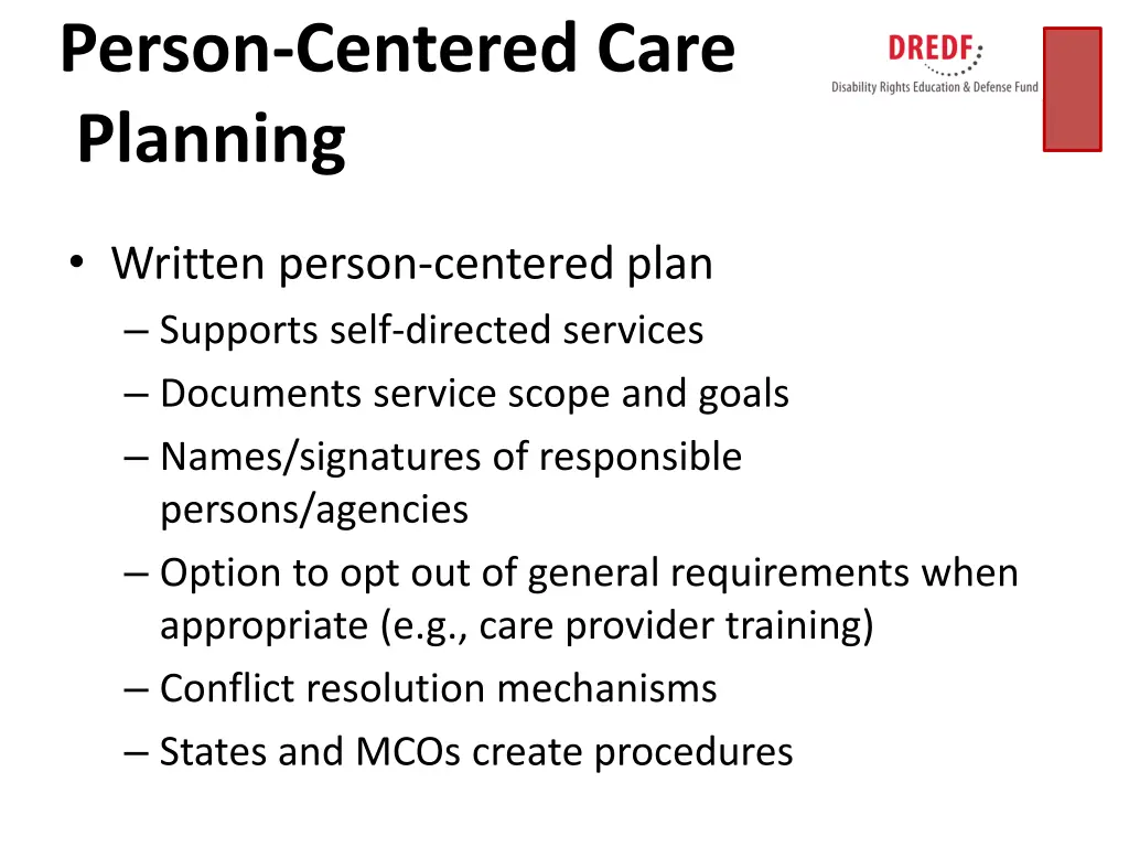 person centered care planning