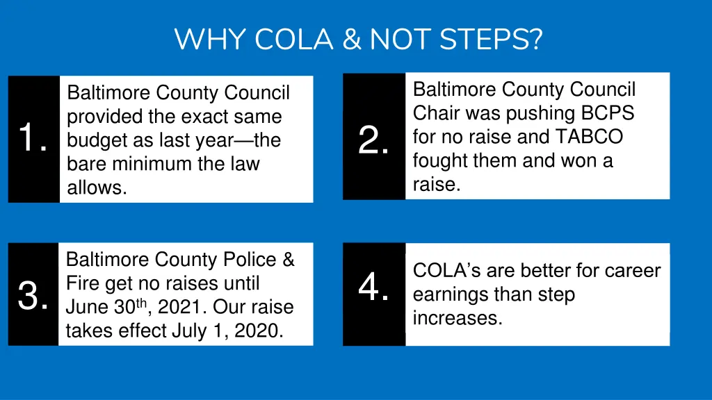 why cola not steps