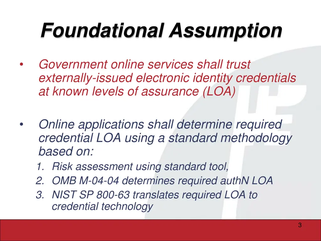 foundational assumption