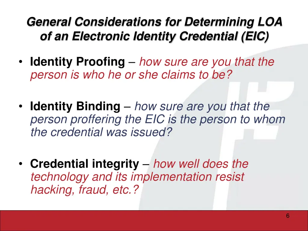 general considerations for determining