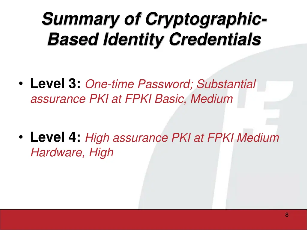 summary of cryptographic based identity