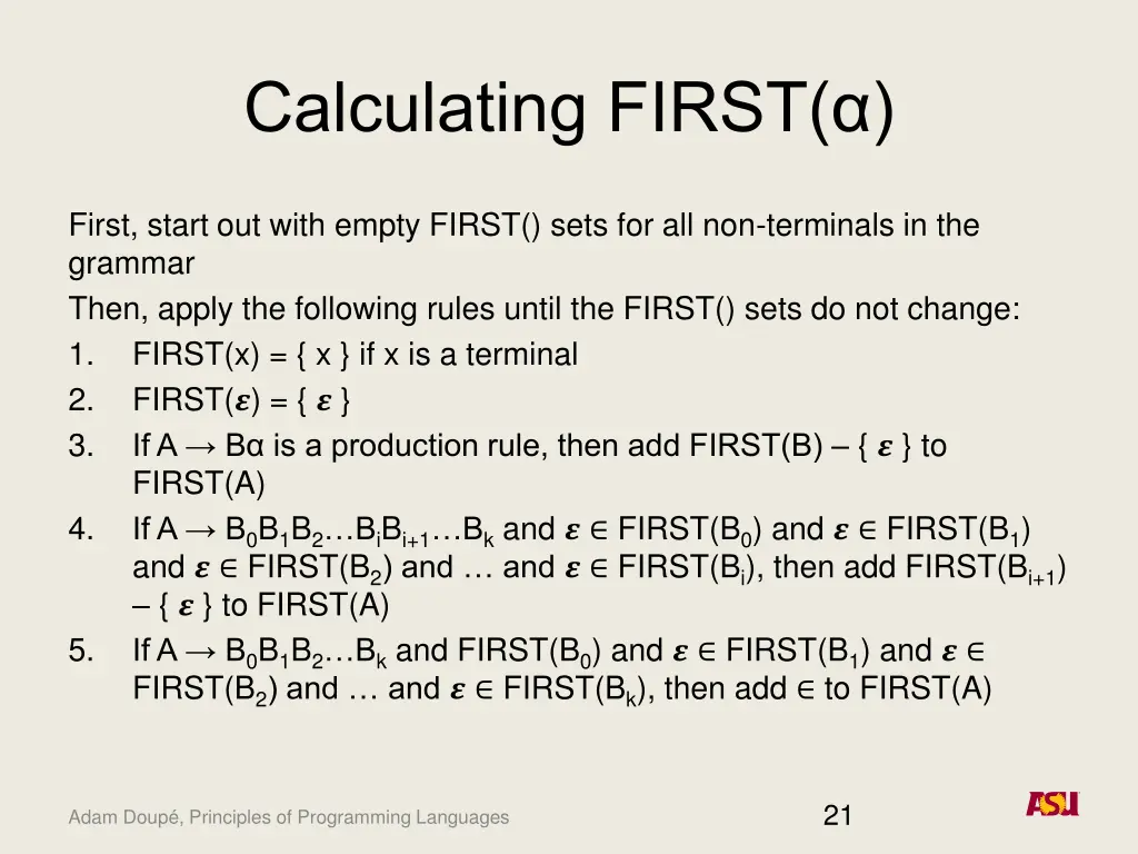 calculating first