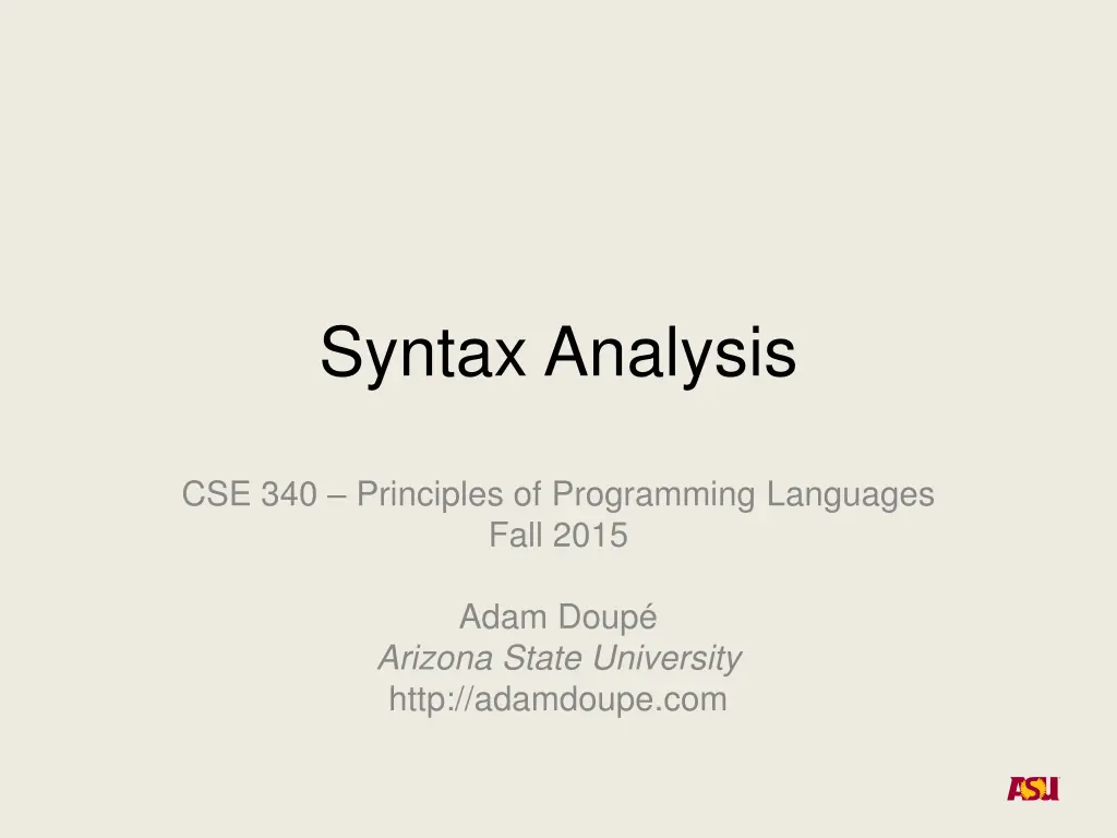 syntax analysis