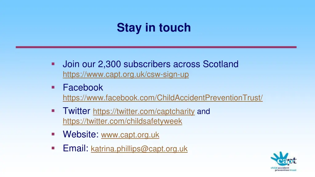 stay in touch