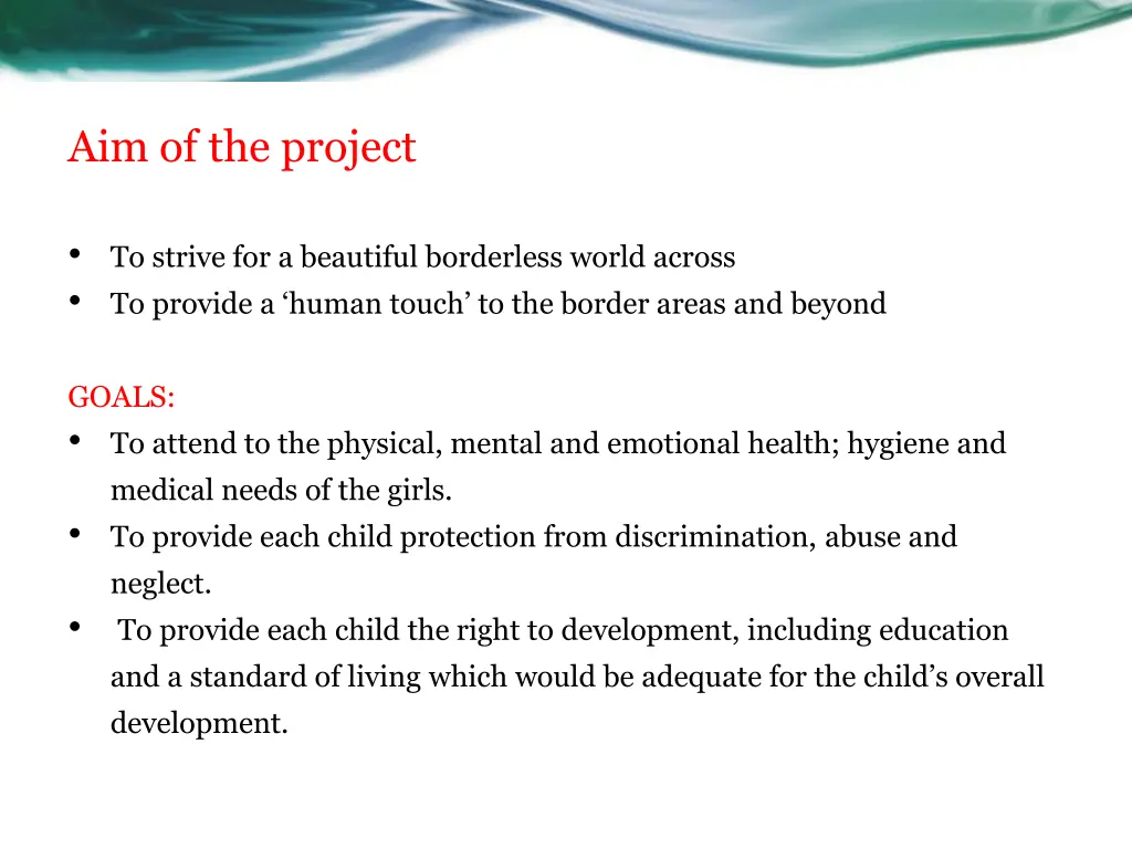 aim of the project