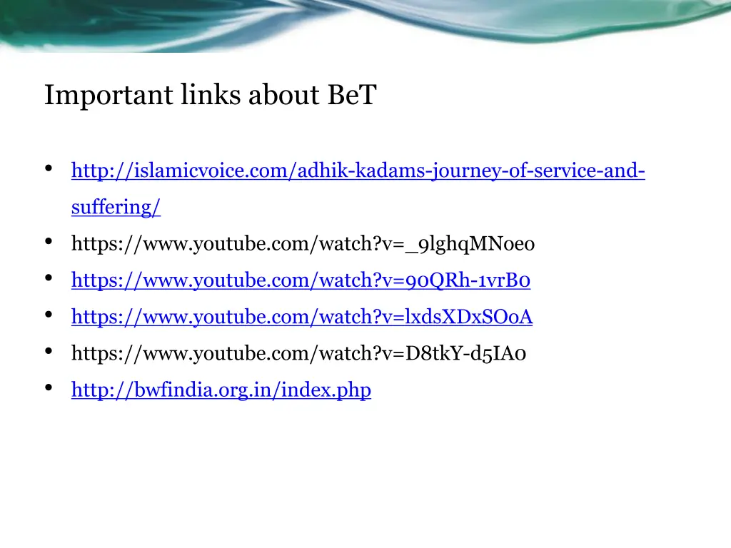 important links about bet