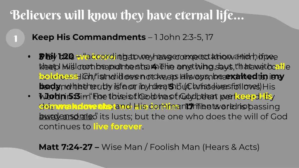 believers will know they have eternal life