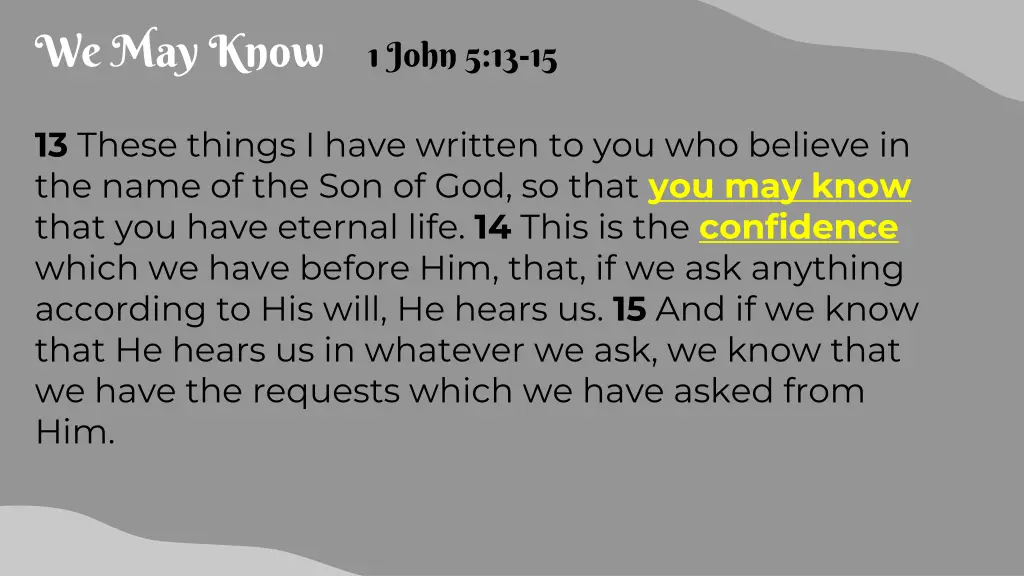 we may know