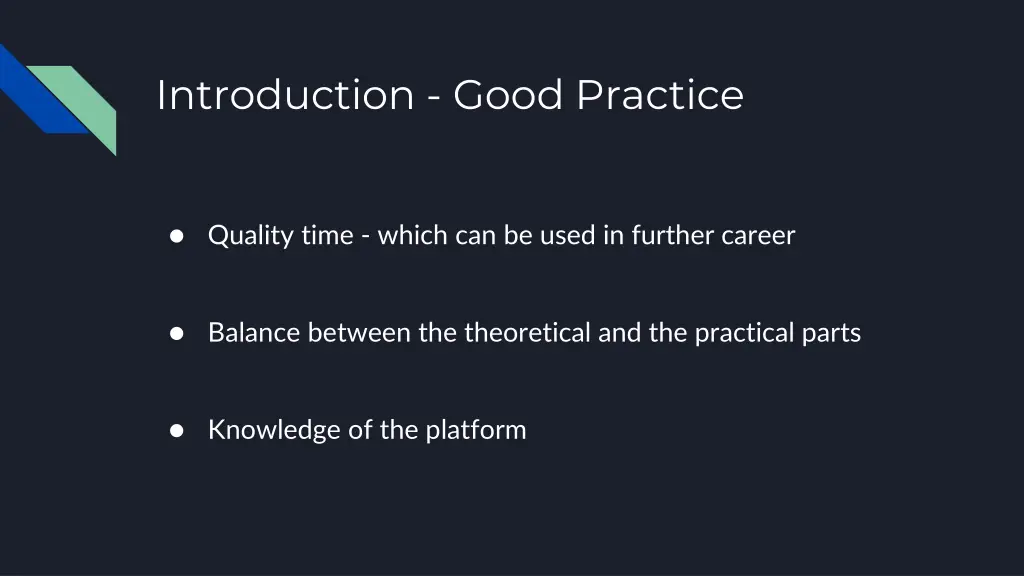 introduction good practice