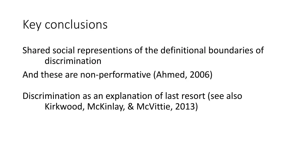 key conclusions