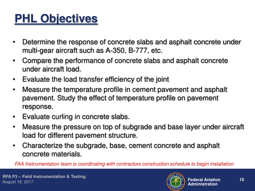 phl objectives