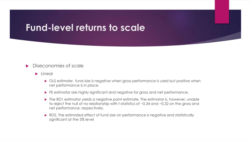fund level returns to scale 8
