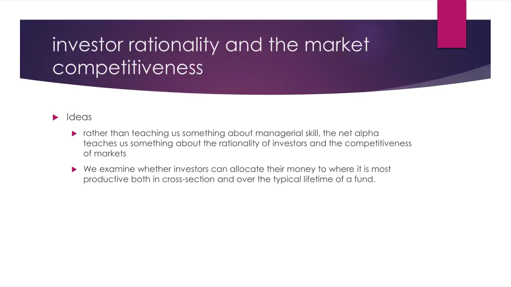investor rationality and the market 2