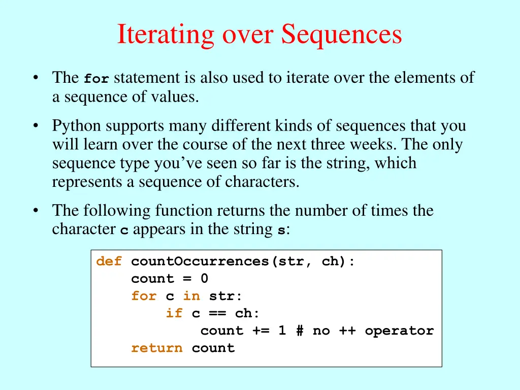 iterating over sequences