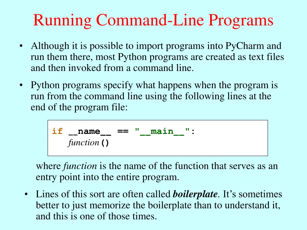 running command line programs