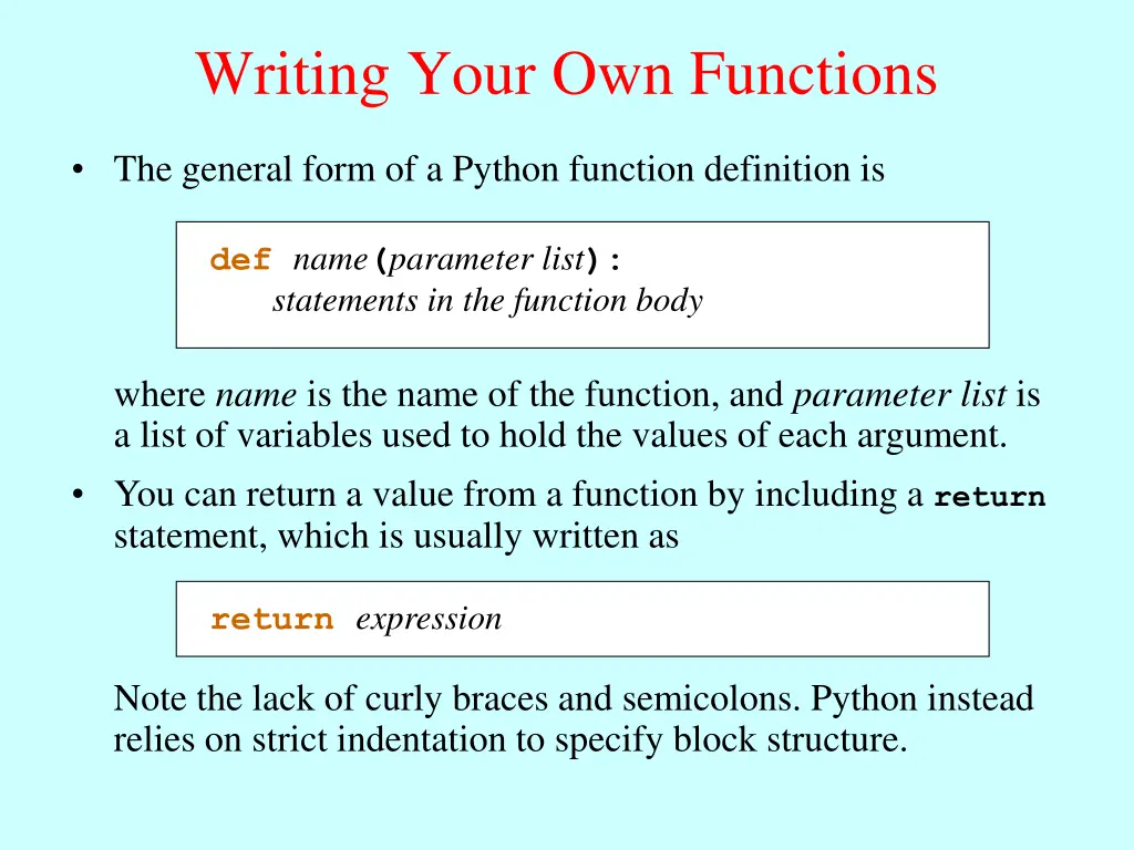 writing your own functions