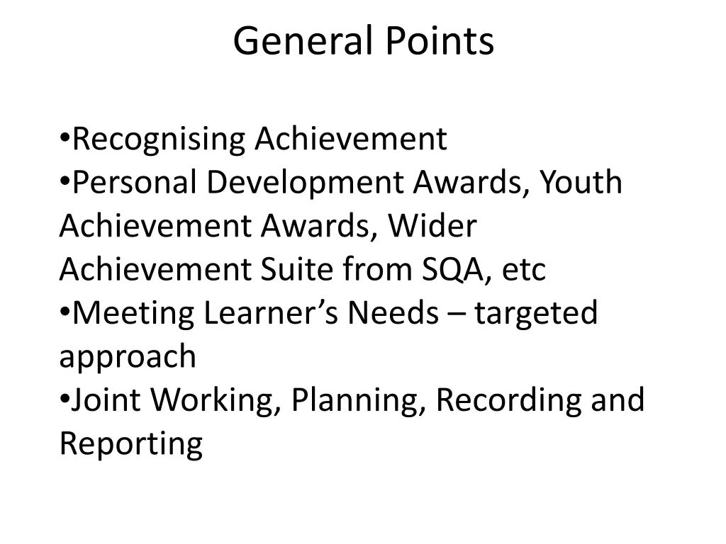 general points