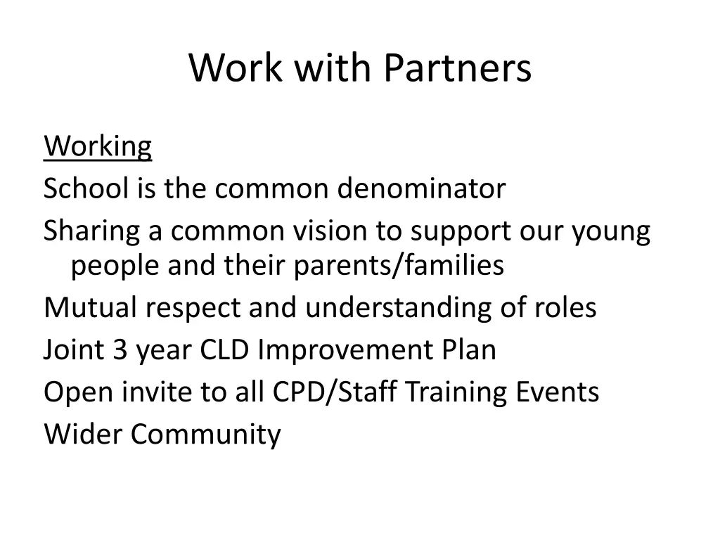 work with partners