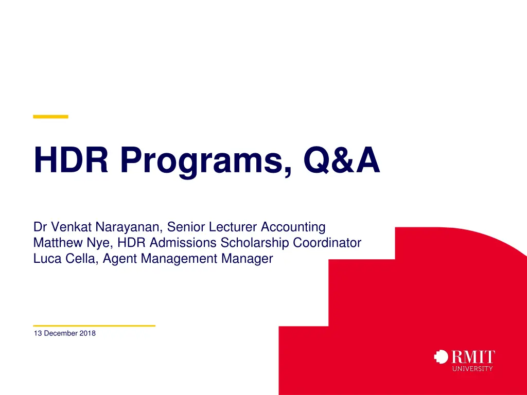 hdr programs q a