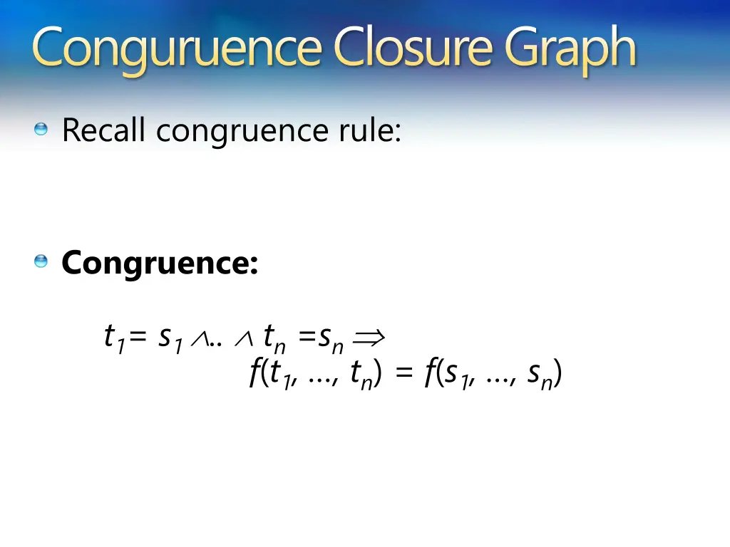 conguruence closure graph