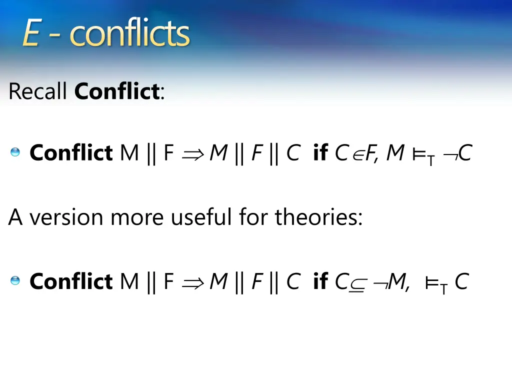 e conflicts