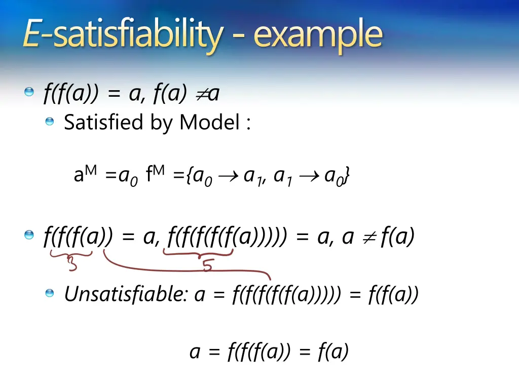 e satisfiability example