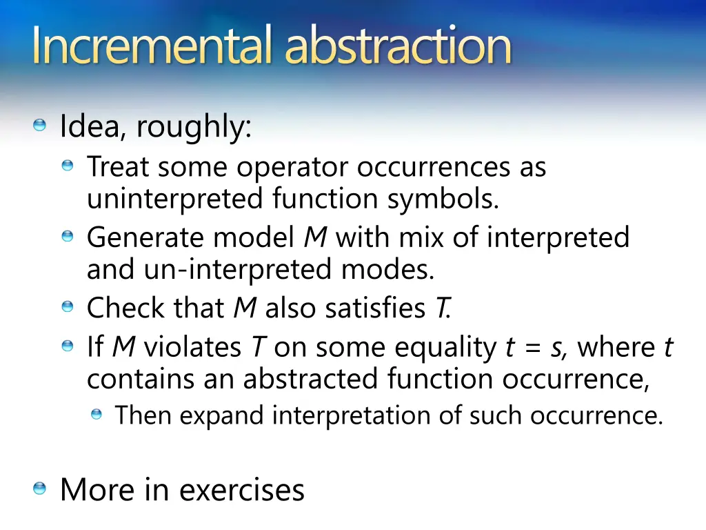 incremental abstraction