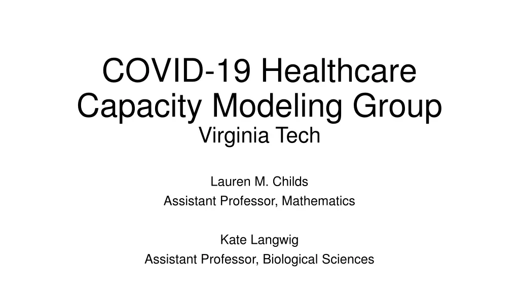 covid 19 healthcare capacity modeling group