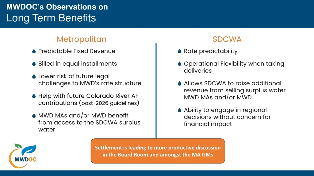 mwdoc s observations on long term benefits