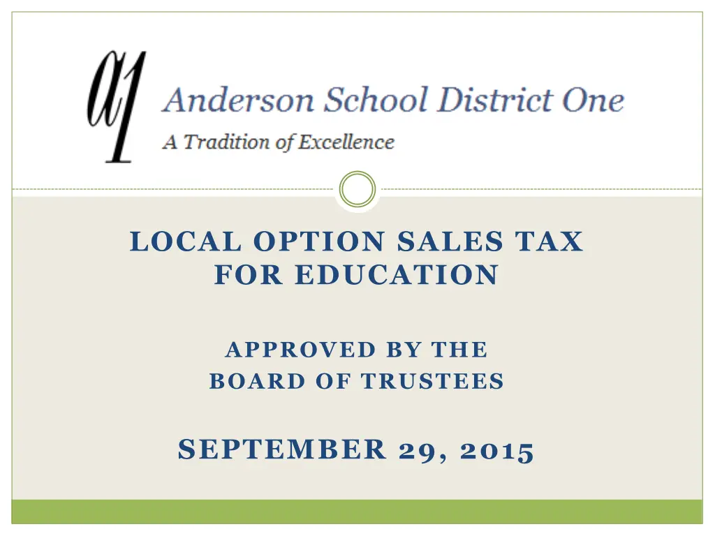 local option sales tax for education