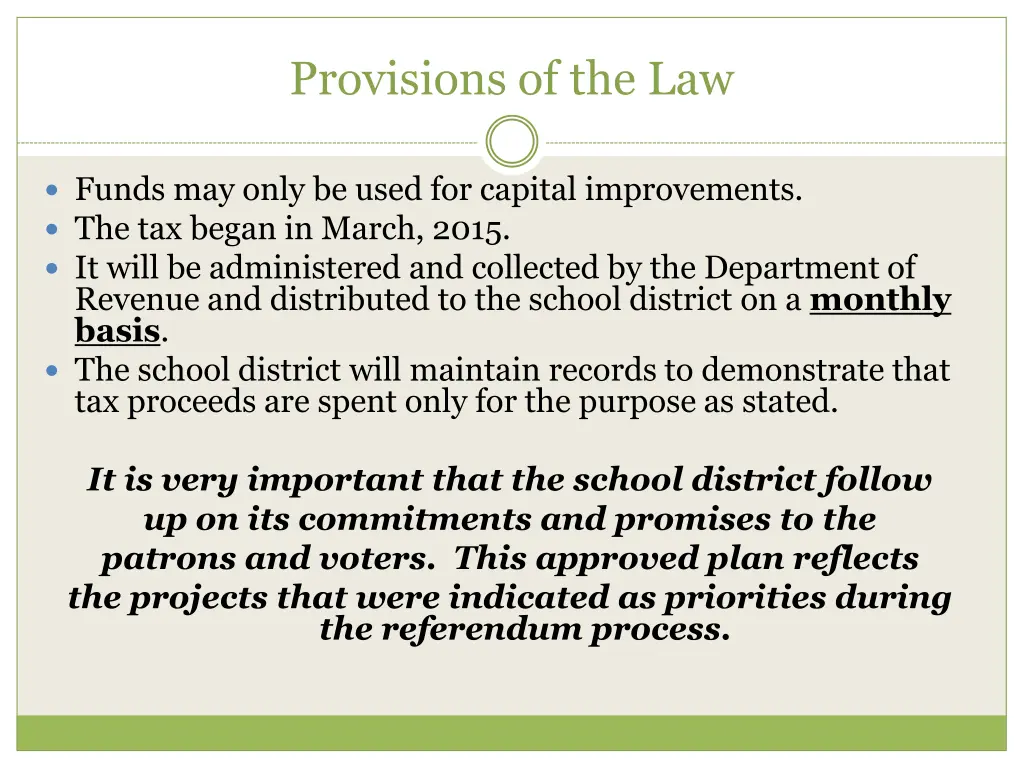 provisions of the law